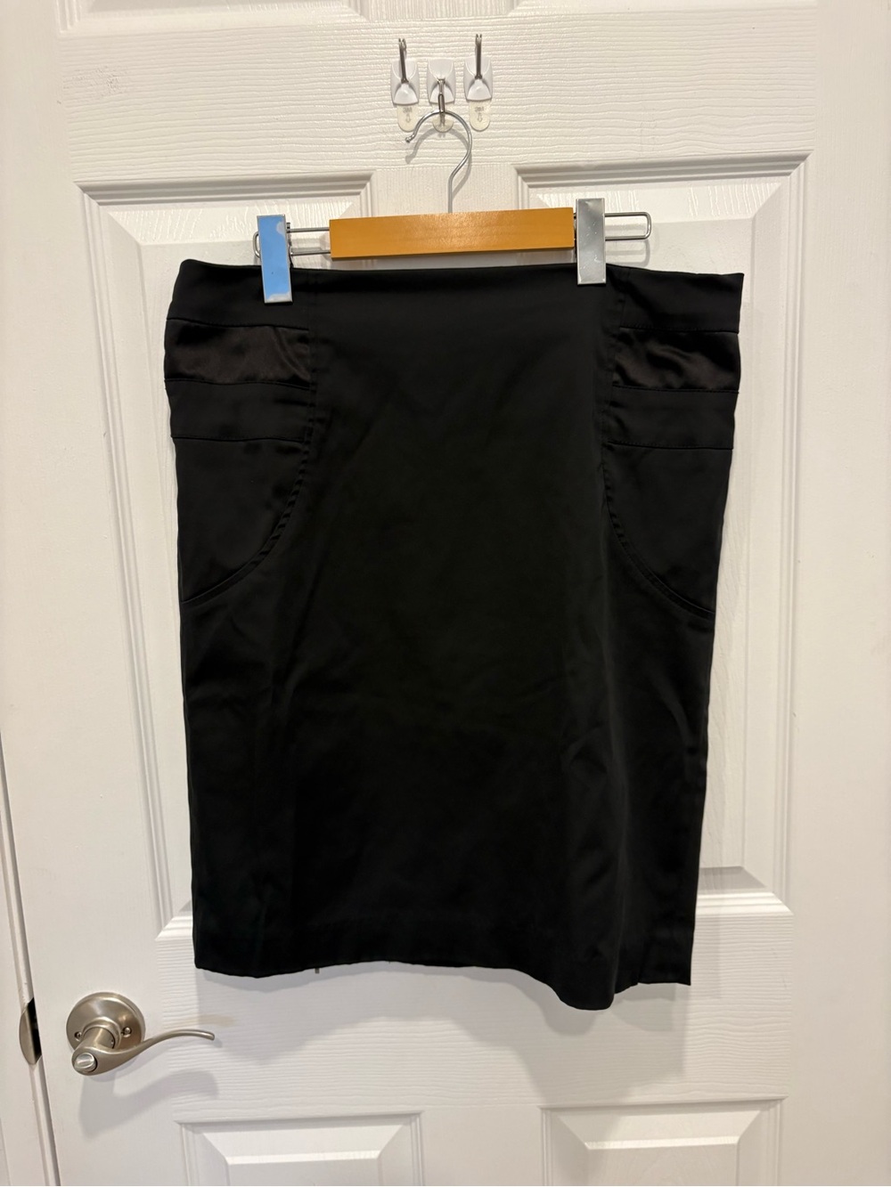 Dalia Collection Black Pencil Skirt with Side Panel Detail #1333